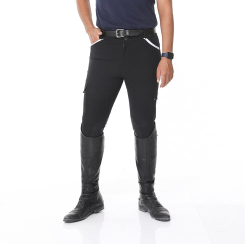 RELAXED FIT CARGO BREECHES, BLACK